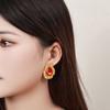 Nuevos pendientes cuadrados elegantes de estilo retro de Hong Kong de moda de verano, pendientes de estilo gota de agua dorados asiáticos antiguos.