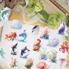 50 Adesivos de Grafite de Criaturas Marinhas de Desenho Animado, Adesivos Impermeáveis para Decoração de Diário DIY, Caderno, Mala