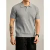 Camisa polo, camisa de punto, camiseta de manga corta para hombre, cuello camisero, cuello en V, a rayas, estilo old money, de negocios, verano, venta al por mayor de fábrica transfronteriza