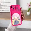Chica divertida con mascarilla, luciendo relajada, funda de silicona para teléfono para Apple 18 Pro Max, funda protectora de carcasa blanda para iPhone 14 Pro Max