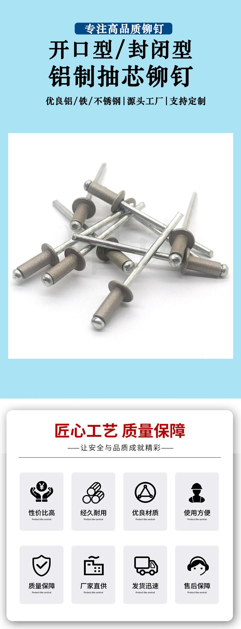 开口型圆头抽芯拉铆钉