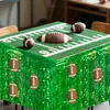 75*275cm Saia de Mesa Larga de Seda Verde Tema Festa de Rugby Festa Temática Franja Chuva Seda Decoração Saia de Mesa
