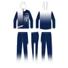Conjunto de ropa deportiva personalizada para otoño e invierno con cremallera completa y patrón personalizado, conjunto de uniformes de club de baloncesto y fútbol totalmente personalizados