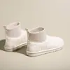 2025 Botas Meia de Lã Acolchoadas Espessas Estilo Trendy Ins Hong Kong e Coreano para Mulheres, Calce Fácil, de Algodão, Confortáveis, Versáteis, Quentes