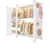 Arara de Roupas com Prateleira Aberta Guarda-Roupa Combinado Arara de Roupas de Chão Cobertura Contra Poeira Combinação de Painel Perfurado