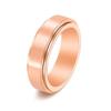 Anillo de acero inoxidable brillante de Amazon, anillo giratorio para parejas, anillo de oro grabado de moda con lunares.