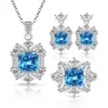 Transmisión en Vivo Transfronteriza Más Vendidos Anillos de Gemas de Diamantes de Colores, Aretes para Mujer, Collares, Joyería, Juegos de Novia al por Mayor
