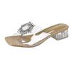 Sandalias Transparentes de Tacón Cuadrado con Pedrería de Exportación Talla Grande para Mujer 2026 Verano Nuevas Sandalias de Moda Estilo Coreano para Mujer