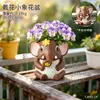 Maceta de Flor de Suculenta de Elefantito Linda para Balcón, Jardín, Micro Paisaje, Bonsái, Estación de Trabajo, Adorno de Decoración de Escritorio