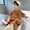 [Pacote com 2] Conjunto de Verão para Meninos 2023 Novo Médio e Grande Infantil Verão Fino Manga Curta Shorts Moderno