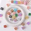 Cor de Doces Acrílico Quadrado Coração Estampado Contas Soltas DIY Pulseira Colar Corrente de Celular Acessórios com Contas Material