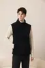 Dropshipping Colete Masculino de Gola Alta Outono e Inverno, Jaqueta Quente de Lã Grossa, Roupa de Fora Solta e Versátil