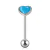 Nuevos Anillos de Lengua con Bola Blancos y Negros para Comercio Electrónico Transfronterizo, Joyería de Acero Inoxidable para Piercings, Venta al por Mayor desde Fabricante, en Stock