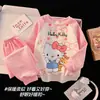 Comercio Exterior Pijamas Infantiles Invierno Dibujos Animados Cuello Redondo Jersey Manga Larga Niñas Bebé Algodón de Aire Mediano y Grande Conjunto de Ropa de Casa para Niños
