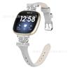 Adecuado para Smartwatch Fitbit Versa4 con Corona y Correa de Cuero Versa3 en Forma de T Incrustada de Diamantes