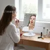Espejo de maquillaje LED transfronterizo, espejo de belleza de escritorio, doble fuente de alimentación, espejo iluminado, pantalla táctil, rotación de 360 grados