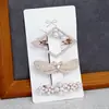 Clips de Resorte Más Vendidos Set de 3 Piezas al por Mayor Accesorios para el Cabello con Pedrería Pasadores de Aleación Adornos Elegantes para el Cabello Pinzas Laterales Lindas
