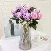 Flor Artificial Rosa Simulada Veludada Casamento Decoração de Casa Flor Falsa Dia dos Namorados Parede de Flores Arranjo de Flores