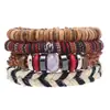 Joias Mais Vendidas Transfronteiriças Conjunto Criativo DIY de 4 Peças Pulseira Boêmia Corda de Cânhamo Simples Acessórios de Couro Tecidos à Mão
