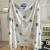Manta Dupla Face de Veludo de Leite Estilo Desenho Animado Fofo para Outono e Inverno, Manta Multifuncional Espessa para Lazer e Ar Condicionado