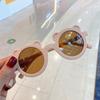 Gafas de sol para niños color crema 2024, gafas de sol personalizadas con montura redonda para niños y niñas, gafas de sol de viaje para bebés a prueba de sol.