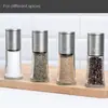 Molino de Pimienta de Acero Inoxidable 304 Más Vendido Molinillo de Condimentos para Pimienta Botella de Vidrio Manual Molinillo de Especias