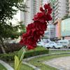 Oferta Especial Tema Rojo Grande Boda Flor Artificial Al Por Mayor Nuevo Estilo Chino Borgoña Flor de Guía de Camino Base de Fila de Flores Artificiales