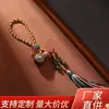 Pingente de cabaça de madeira de jujuba tecido à mão estilo Xizang, acessório decorativo de franja estilo étnico, para pendurar no carro, na bolsa, ornamento portátil