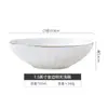 Estilo Lujo Ligero Cuenco Bajo de Porcelana de Hueso Jingdezhen Cerámica Doméstica para Sopa Creativo para Mezclar Fideos Plato Hondo para Sopa Hotel Plato para Verduras Plato