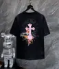 25S Marca de Moda Transfronteriza Chromehearts Camisetas de Manga Corta Sueltas y Versátiles Estampadas de Alta Resistencia para Parejas al por Mayor
