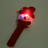 Decoración de Pulsera Infantil con Luces Reno Navideño Anciano Círculo de Palmada Brillante Círculo de Presión Adorable Tela de Decoración Navideña