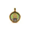 Estilo Tíbet 1.5cm Acero Inoxidable Mini Thangka Cinco Budas de la Riqueza Thangka Caja Gawa Colgante