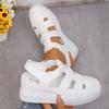 Sandalias Casuales Huecas para Ropa Exterior de Mujer 2024 Verano Nuevo Versátil Plataforma Delgada Suela Gruesa Altura Interior Aumentando Zapatos de Mujer
