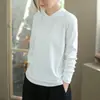 Camiseta de manga larga con cuello alto y forro polar por ambos lados para mujer, estilo nuevo, corte holgado, casual, color liso, moderna, favorecedora y versátil