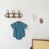 Ropa de Verano para Niños Estilo Coreano Tela Zou Fina Cuello Alto Mono de una Pieza Harper Bebé Algodón Amigable con la Piel Triángulo Culo Mono