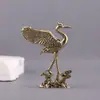 Latón retro grulla voladora antigua extensión de grulla decoración casera creativa escritorio de oficina mascota de té pequeños adornos al por mayor