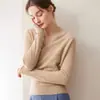 Suéter de Cachemira Nuevo Otoño e Invierno para Mujer Nuevo Francés Cruzado Cuello en V Suéter de Punto con Temperamento Moda Tejido Retro Top Base