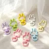Llavero Giratorio de Conejo de Dibujos Animados en Color Macarrón Cierre de Langosta Colgante Hecho a Mano Cadena para Bolso Accesorios de Joyería DIY Venta al por Mayor