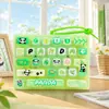 Llavero de teclado original con 26 teclas de animal de dibujos animados para aliviar el estrés, lindo juguete de panda para aliviar el estrés, pequeño colgante para mochilas de estudiantes