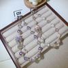 Pulsera de Perlas de Cristal Lujosa y de Alta Gama Muñeca Cuerda Corta Lanyard con Clip Funda para Teléfono Móvil Llavero Colgante Trendy