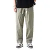 Pantalones de hombre color blanco roto, corte recto holgado, modernos y versátiles, pantalones casuales finos y transpirables para verano, ajuste cónico elástico, talla grande