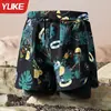 Bañadores para Hombre Adulto Doble Capa Estilo de Cinco Puntos Conjunto de Traje de Baño Anti-Vergüenza Nuevos Bañadores Profesionales