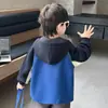 Chaqueta de Otoño para Niños 2026 Estilo Nuevo Cárdigan de Otoño para Niños Sudadera con Capucha Top de Color Bloque para Bebé Ropa de Otoño de Moda para Niños