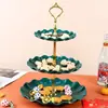 Plato de Frutas de Múltiples Niveles con Alto Valor Estético, Lujo Ligero y Sensación de Gama Alta, Adecuado para Mesa de Café de Sala de Estar, Plato de Bocadillos, Plato para Exhibir Frutas Secas y Plato Dividido