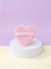 Esponja de maquillaje 3D afelpada en forma de corazón, forma de abanico para polvos sueltos, doble cara, suave y delicada, no absorbe el polvo, para fijar el maquillaje