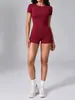 Yize Secado Rápido Manga Corta Shorts Ajustado Conjunto de Yoga Correr de Alta Intensidad Fitness Conjunto Deportivo Camiseta para Mujer