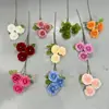 Buquê Artificial Falso de Peônia de 3 Camadas Flor de Seda Flor Artificial de Plástico Decoração de Sala de Estar Arte Floral de Casamento Produto Acabado