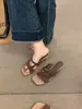Primer Encuentro Ji Sandalias de Cuña Cuadradas Retro Tipo Mula 2026 Verano Nuevas Simples Estilo Oficina Viaje Romano Altas