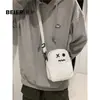 Bolso cruzado estilo Ins nicho de dibujos animados de fantasma para mujer estilo japonés estilo feo y lindo elegante casual versátil estudiante bolsa pequeña