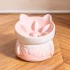 Tazón para Mascotas Cerámico Comedero Lento Tazón para Gatos y Perros Tazón para Comida de Gato Tazón Inclinado Protección de Columna Cervical Tazón Alto Tazón para Agua Tazón para Gatos Japonés